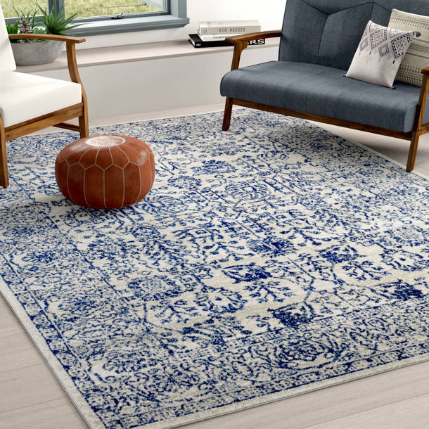 Mistana™ Hillsby Performance Beige/Light Gray/Teal/Dark Blue Rug